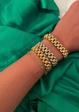 NEW CHANSUTTPEARLS women's the collins diamond watch band bracelet in gold